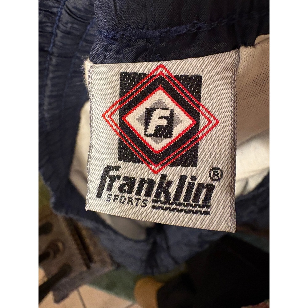 Franklin Sports Vintage Navy Blue Nylon Track Pants XL Water Repellent Joggers